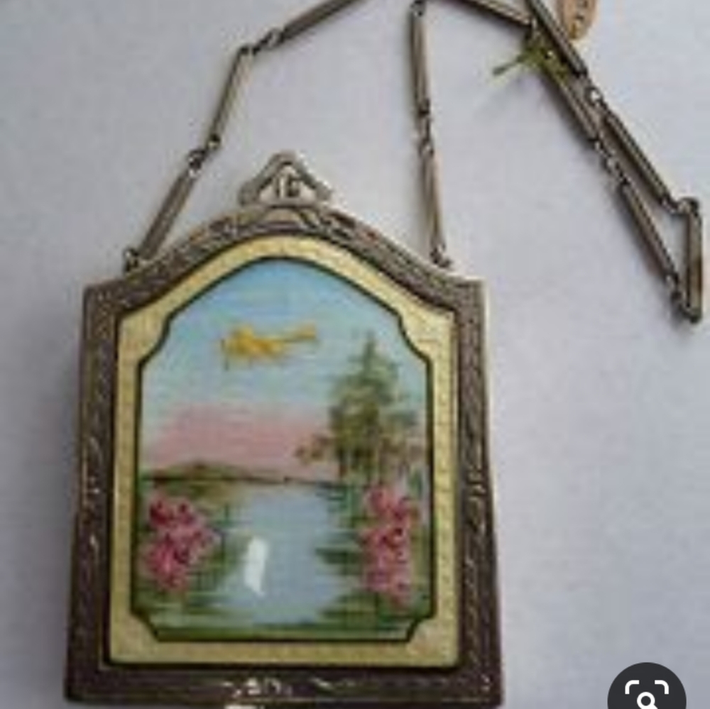 1920'S Scenic Enamel Guilloche Change Purse